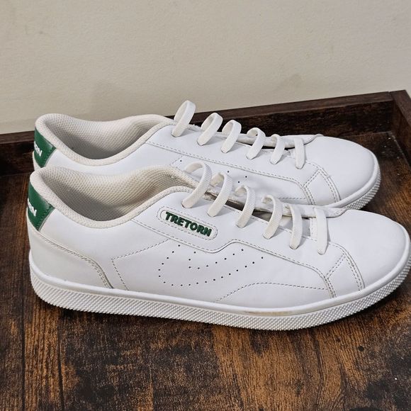 Tretorn Shoes - Tretorn Center Court Leather Sneakers Womens White Green Size 10
